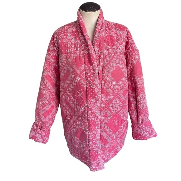 OVERLOVER Kerry Quilted Jacket in Faded Red Bandana - Picture 6 of 14